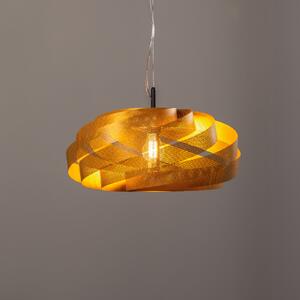 Euluna Lampă suspendată Vento, aurie, Ø 50 cm, reglabil, Auriu / Alamă, Camera de zi / sufragerie, Metal, Modern