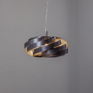 Euluna Lampă suspendată Vento, antracit, Ø 50 cm, reglabil, Negru, Camera de zi / sufragerie, Metal, Modern