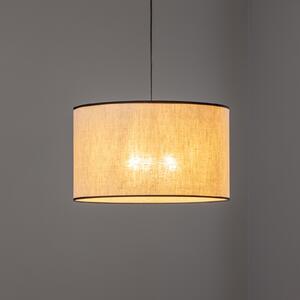 Euluna lampă suspendată Ramka, Ø 50 cm, reglabil, Bej, Camera de zi / sufragerie, Țesătură / Textil, Modern
