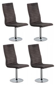 Set 4 scaune tapitate rotative gri