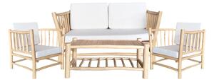 Set mobilier gradina canapea fotolii si masuta de gradina 5 buc Mayorka Boho Pako World Natural 175x75x80 cm