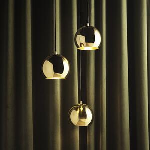 FRANDSEN Lampă suspendată Bilă din alamă, Ø 18 cm, reglabil, Auriu / Alamă, Camera de zi / sufragerie, Alamă, Design