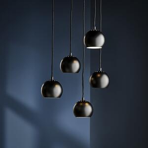 FRANDSEN Lampă suspendată Ball, negru mat, Ø 12 cm, reglabil, Negru, Camera de zi / sufragerie, Metal, Design