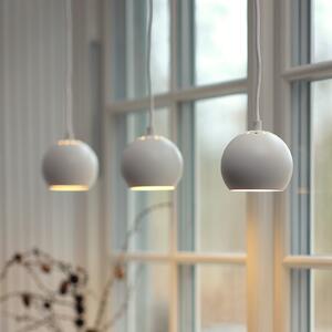 FRANDSEN Lampă suspendată Ball, alb mat, Ø 12 cm, reglabil, Alb, Camera de zi / sufragerie, Metal, Design