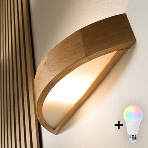 Brilagi - Aplica de perete LED RGBW reglabilă CARVALHO 1xE27/9W/230V Wi-Fi, stejar