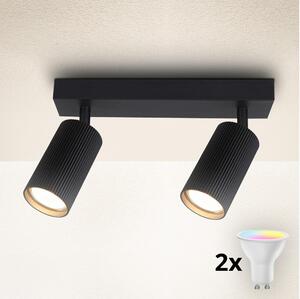 Brilagi - Spot LED RGBW dimerizabil SELE MODERN, 2x GU10, 4,8W, 230V, negru