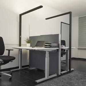 Arcchio Lampadar LED pentru birou Jolinda, set de 2, negru, 4.000K, reglabil, Negru, Studiu / Birou, Aluminiu, Modern, Proiector suspendat