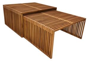 Set de 2 mese de gradina stivuibile Tinnie Boho Pako World Natural 86x80x46 cm