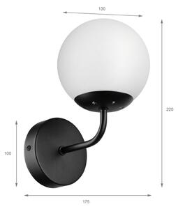 Lampă de perete MALIVA 1xE14/15W/230V, negru/alb - Brilagi