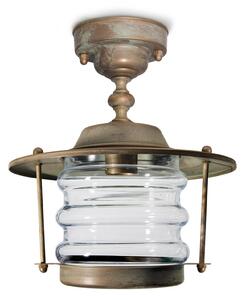 Moretti Luce Plafonieră exterior Adessora, rezistentă Ø 22,5cm, Bronz / Alamă Veche, Metal, Antichitate, Felinar