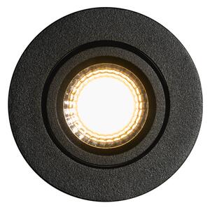 Spot îngropat negru orientabil 6,5 cm cu LED integrat IP54 Ultra Slim - Pupil