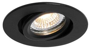 Spot îngropat negru orientabil 6,5 cm cu LED integrat IP54 Ultra Slim - Pupil