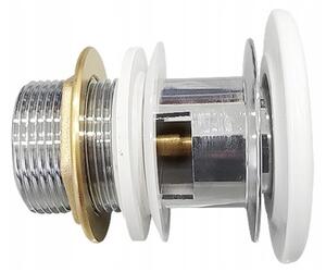 Cersanit Crea, scurgere pentru chiuveta ClickClack ceramica cu preaplin, alb, K99-0223