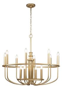 Kichler KL-CAPITOL-HILL12-PNBR candelabru suspendat cu lanț CAPITOL HILL, 12 x E14/40W/230V, finisaj auriu