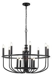 Kichler KL-CAPITOL-HILL12-BLK-Candelabru pe lanț CAPITOL HILL 12xE14/40W/230V negru