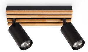 Brilagi - Lampă spot SELE WOOD ACOUSTIC 2xGU10/30W/230V negru/lemn