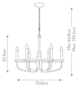 Kichler KL-CAPITOL-HILL6-BN – Lustru suspendat pe lanț CAPITOL HILL, 6xE14/40W/230V, crom