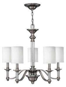 Hinkley HK-SUSSEX5 - Candelabru suspendat SUSSEX cu lanț, 5xE14/40W/230V, crom mat