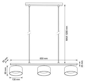 Brilagi - LED Lustră suspendată pe cablu AURA LUX 3xGX53/30W/230V negru/auriu