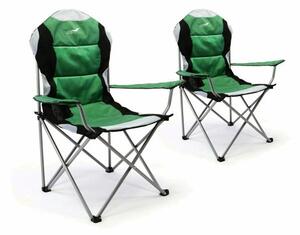 Divero Deluxe Scaun pliabil de camping,verde, 2 bucăți