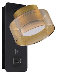 Brilagi - LED Aplica de perete cu port USB AURA LUX, 1xGX53/30W/230V, negru/auriu