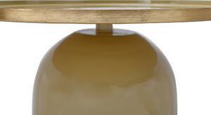 Masuta de cafea rotunda din fier 51x51x40,5 cm galben