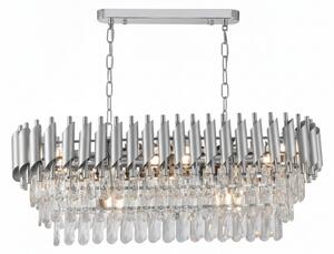 Brilagi - Lustră suspendată cu lanț ECLIPSE, 10 x E14 / 10 W / 230 V, 78 x 28 cm, argintie