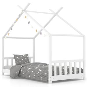 Cadru de pat de copii, alb, 80 x 160 cm, lemn masiv de pin
