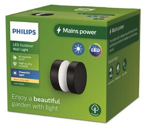 Philips Aplică de exterior cu LED Laven, înălțime 10 cm, Negru, Oțel inoxidabil
