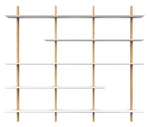 Sistem modular de rafturi alb/aspect de lemn de stejar 224x190 cm Bridge – Tenzo