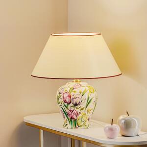 Menzel Living - lampă de masă cu picior floral, Alb, Camera de zi / sufragerie, Plastic