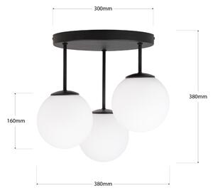 Lustră aplicată MOONLIGHT, 3 x E27, 15 W, 230 V, neagră