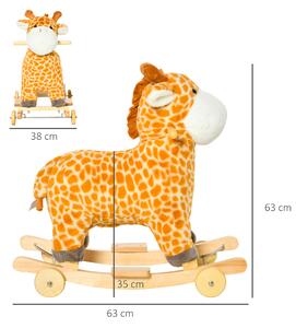 HOMCOM Girafă Balansoar, Leagăn pentru Copii 3-6 Ani, Jucărie Educativă, 63x38x63cm | Aosom Romania