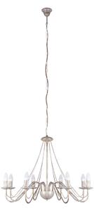 Candelabru pe lanț MALBO 8xE14/10W/230V alb/auriu/patină