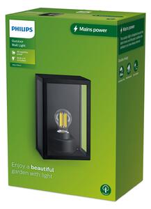 Philips lumina de perete în aer liber Alzor, reglabil, Negru, Aluminiu, Perete unghiular