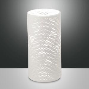 Fabas Luce Lampă de masă Micol din ceramică, înălțime 20 cm, Alb, Camera de zi / sufragerie, Ceramică, Modern