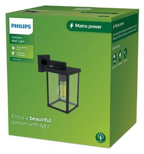 Philips Bellini, lampă de perete pentru exterior, 23,6 cm x 17,4 cm, reglabil, Negru, Aluminiu, Modern, Soclu de perete jos