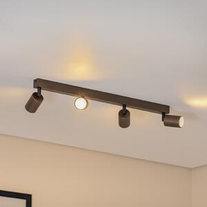 TK Lighting Plafon spot Top, reglabil, maro, patru flacără liniară, reglabil, Maro / Rugină, Camera de zi / sufragerie, Metal, Modern, Plafon cu flacără multiplă