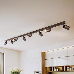 TK Lighting Spot de plafon Top, reglabil, maro, liniar cu opt flăcări, reglabil, Maro / Rugină, Camera de zi / sufragerie, Metal, Modern, Plafon cu flacără multiplă