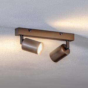 TK Lighting Spot de plafon Top, reglabil, maro, liniar cu două lumini, reglabil, Maro / Rugină, Camera de zi / sufragerie, Metal, Modern, Plafon cu flacără multiplă