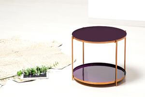 Masuta de cafea rotunda din fier Tessa 50x50x40 cm violet