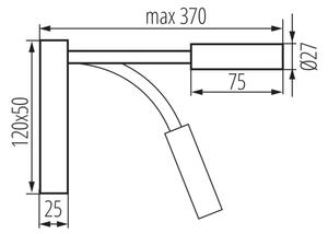 Kanlux 32518 - Lampă flexibilă LED TONIL, 3,3W/230V, alb/auriu