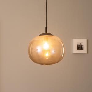 TK Lighting Lampă suspendată Vibe, sticlă gri-grafit-transparentă, Ø 35 cm, reglabil, Transparent, Camera de zi / sufragerie, Sticlă, Modern