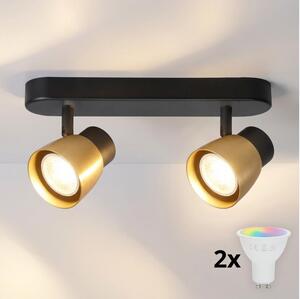 Brilagi - Spot LED RGBW dimmabil NUGGET 2xGU10/4,8W/230V negru/auriu