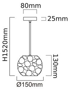 Open Design OR80179 - Lustră suspendată pe cablu CARERA, 1xG9/7W/230V, diam. 15 cm, crom lucios
