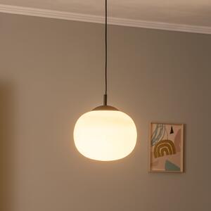 TK Lighting Lampă suspendată Vibe, sticlă albă opalină, Ø 30 cm, reglabil, Alb, Camera de zi / sufragerie, Sticlă, Modern