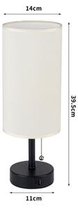 Brilagi - Lampă de masă TABLON cu port USB 1xE27/25W/230V negru/crem