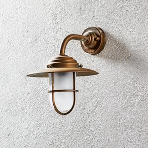 Moretti Luce Aplică de exterior cu grilă, sticlă mată, antichizată, reglabil, Cupru, Metal, Casă de țară / Rustic