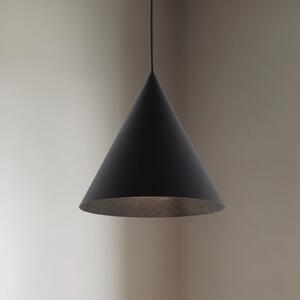 TK Lighting Suspensie Cono, o singură lumină, Ø 25 cm, negru, reglabil, Negru, Camera de zi / sufragerie, Metal, Modern