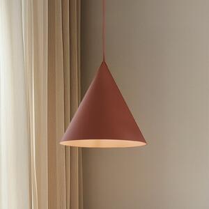 TK Lighting Suspensie Cono, o singură lumină, Ø 25 cm, roșu cărămidă, reglabil, Roșu, Camera de zi / sufragerie, Metal, Modern